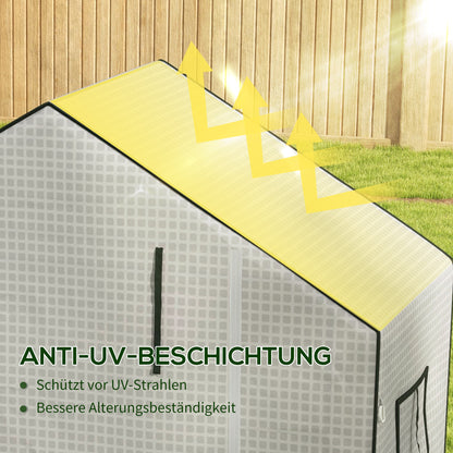 Outsunny Ersatzfolie für Gewächshaus, Ersatzabdeckung mit UV-Schutz, Rolltür, Seitenfenster, 140 x 73 x 190 cm, Weiß