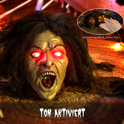 Outsunny Kriechende Zombie-Dekoration für Halloween, Sounds, Lichter, Batteriebetrieb