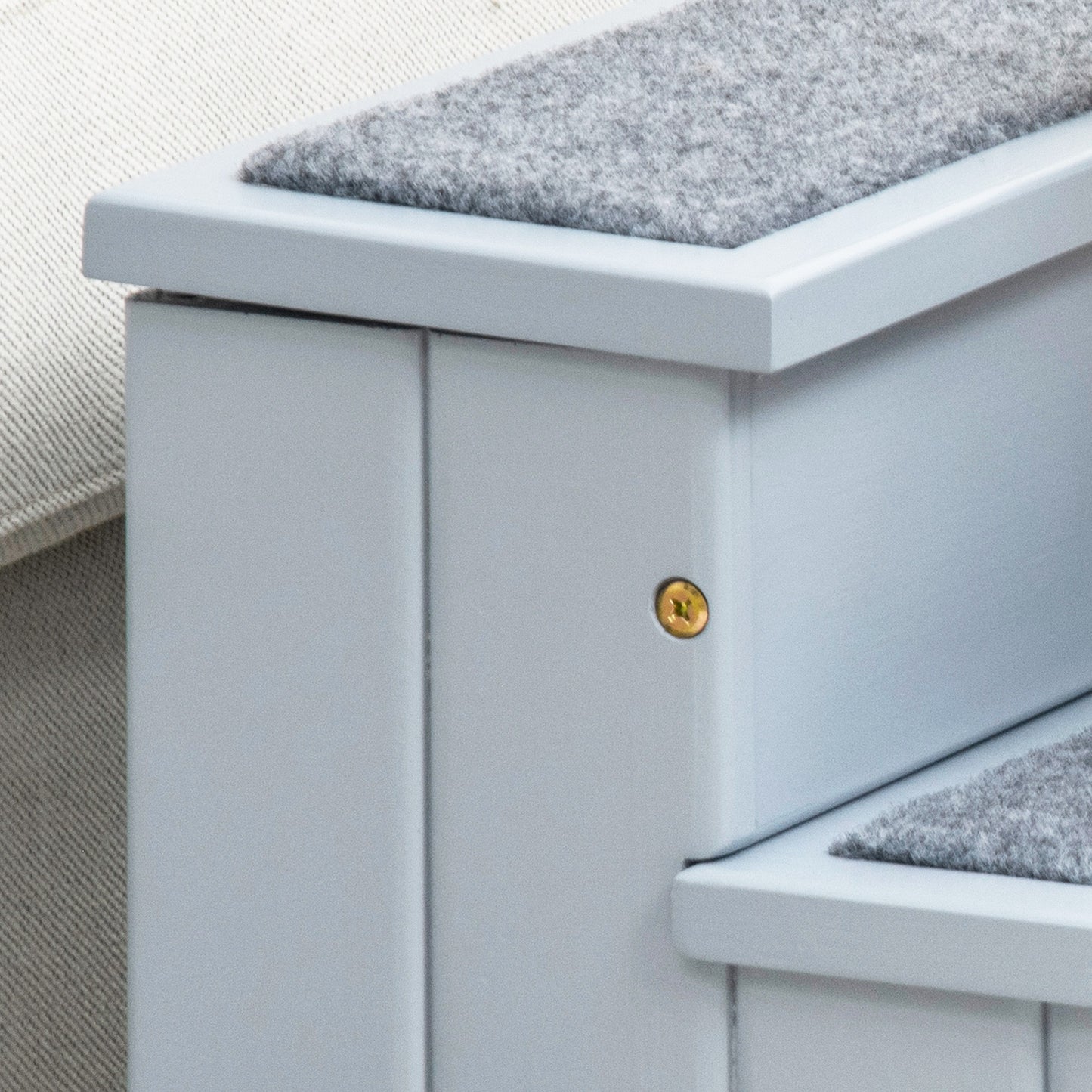 PawHut Hundetreppe 3 Stufen 38 cm Hoch Haustiertreppe für kleine bis mittelgroße Hunde Katzentreppe Hunderampe Einstiegshilf für Bett، أريكة، أريكة ورسم تلقائي