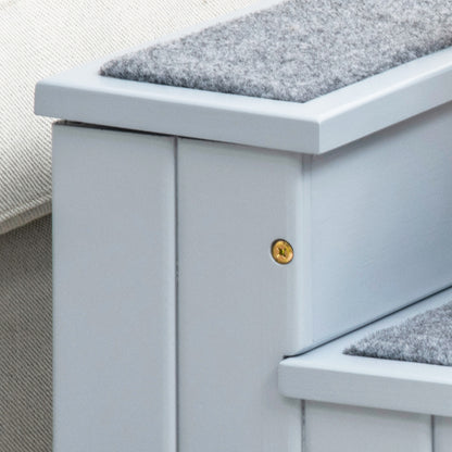 PawHut Hundetreppe 3 Stufen 38 cm Hoch Haustiertreppe für kleine bis mittelgroße Hunde Katzentreppe Hunderampe Einstiegshilf für Bett، أريكة، أريكة ورسم تلقائي