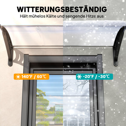 Outsunny Vordach Schutzdach، UV-Beständig، Wasserbeständig، 89x122x24 سم، فايس