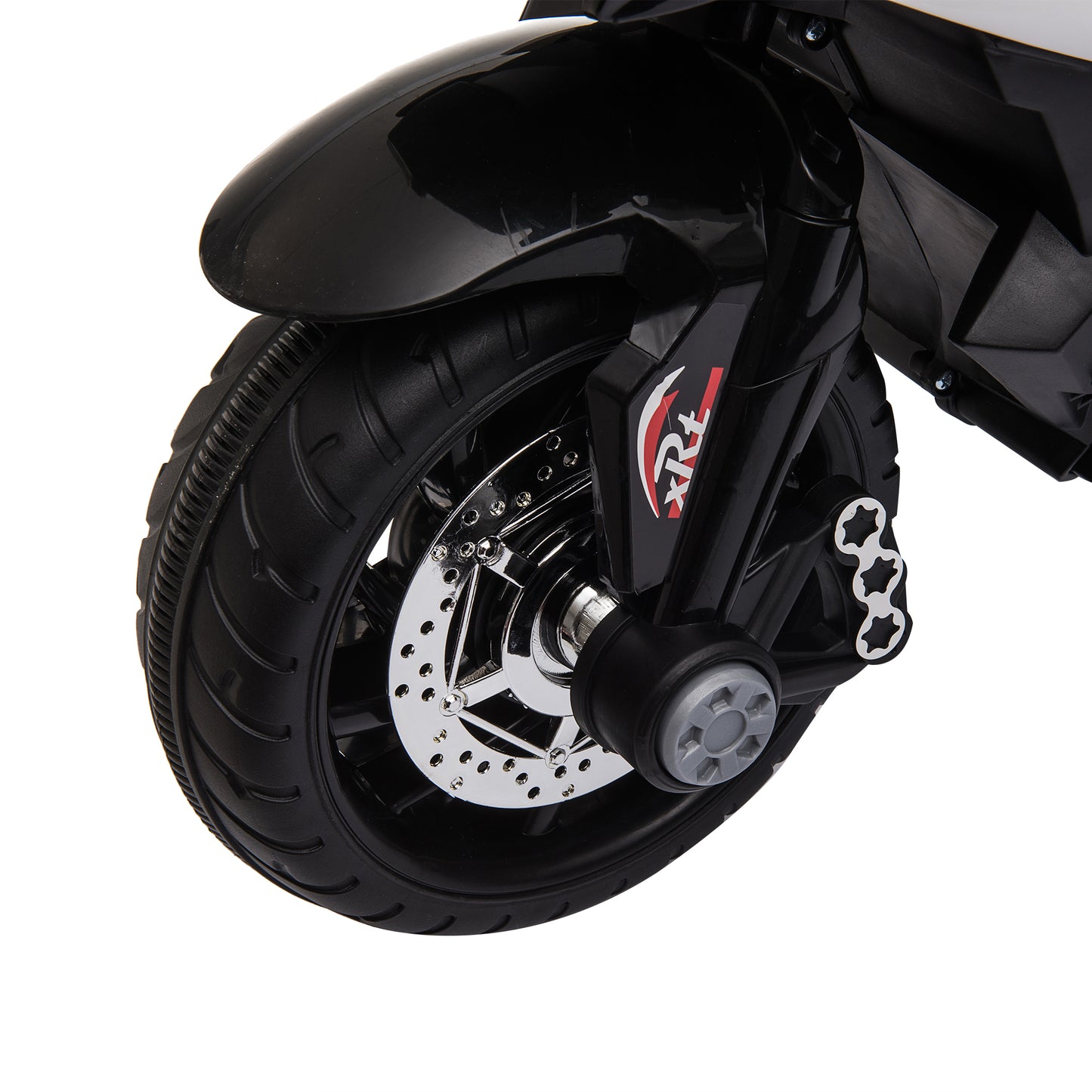 HOMCOM Elektro-Kindermotorrad, Lichter & Geräusche, 3 km/h, wiederaufladbar, Kunststoff & Metall, Schwarz/Weiß