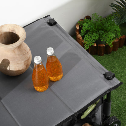 Outsunny Bollerwagen, klappbar, 5 Seitentaschen, verstellbarer Griff, bis 120 kg, Stahl, dunkelgrau, 100 x 55 x 93 cm