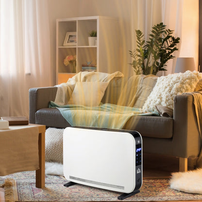HOMCOM Elektroheizung 2000W Heizlüfter mit 3 Heizstufen Heizkörper mit LED-Anzeige, 24-Stunden-Timer Verstellbar Temperatur für 18 m²