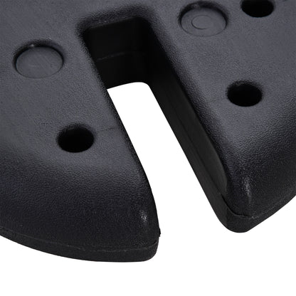 Outsunny Pavillon Standfuß 4 Stk. Gewicht Partyzelt Pavillongewicht befüllbar bis 5 kg Gewichte für Pavillon Beschwerer für Pavillons Ø25 x 6 cm Schwarz