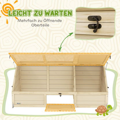PawHut Schildkrötenbox, Outdoor Schildkrötengehege, bodenloses Design, leicht zu öffnen, Schildkrötenhaus, Natur