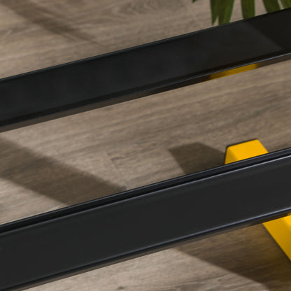 SPORTNOW Hantelablage für Kurzhanteln, bis 270 kg, 2 Ablagen, Stahlrahmen, gelb, 92,5 x 50,5 x 80,5 cm