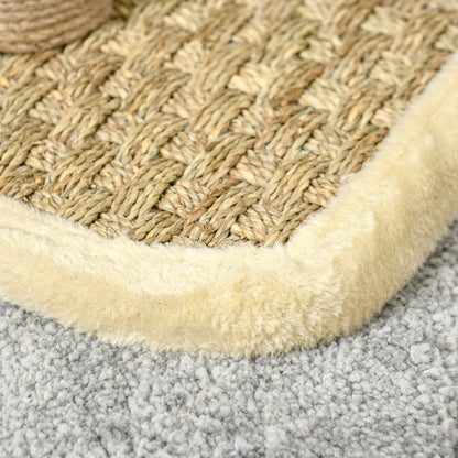 PawHut Katzenkratzbaum Klein Katzenbaum für eine einzelne Katze Katzen-Spiel-Stamm Katzenspielzeug Kletterbaum Jute Khaki+Hellbraun 40 x 30 x 56 cm