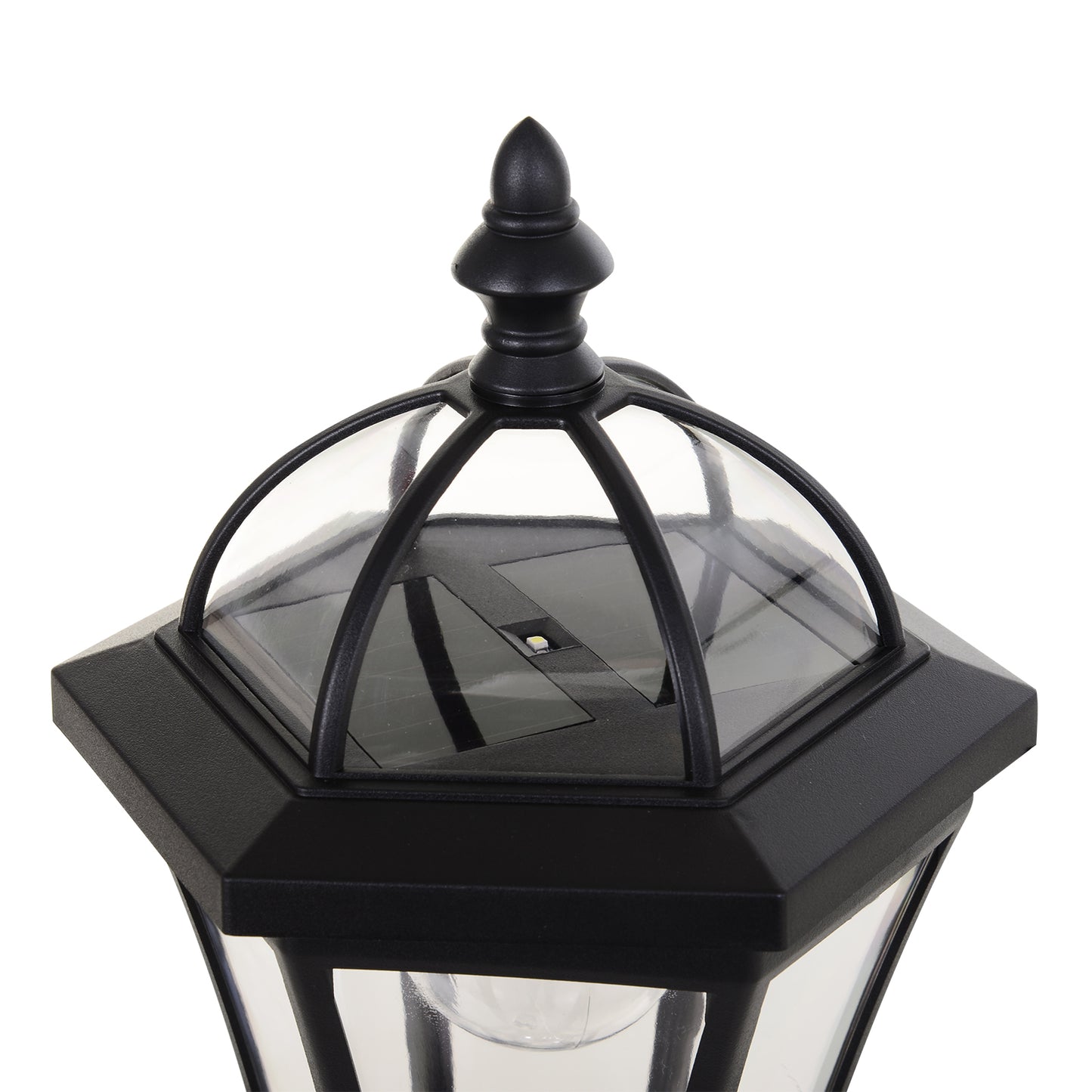 Outsunny Solar Gartenlaterne 2er Set, Wetterfeste Wegleuchte 129 cm hoch, mit LED, 6 Std. Beleuchtung, IP44, Solarlampe für Außen, Schwarz