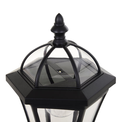 Outsunny Solar Gartenlaterne 2er Set, Wetterfeste Wegleuchte 129 cm hoch, mit LED, 6 Std. Beleuchtung, IP44, Solarlampe für Außen, Schwarz