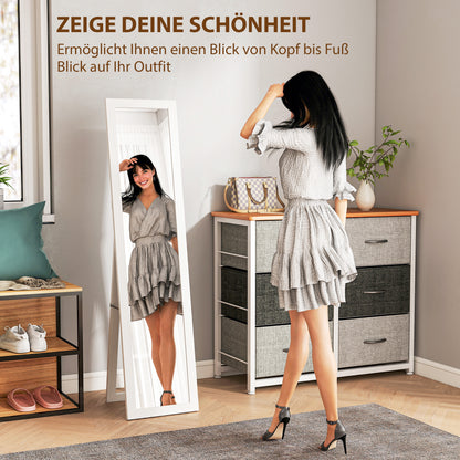 HOMCOM Standspiegel، Ganzkörperspiegel mit Ständer، freistehender Wandspiegel، 37 x 157 سم، فايس