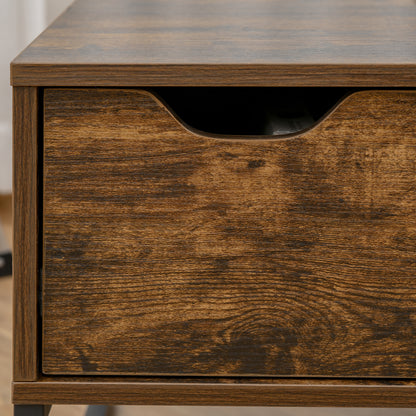 HOMCOM Couchtisch Wohnzimmertisch Kaffeetisch mit Höhenverstellbarer Platte Spanplatte Braun 100 x 60 x 44 cm