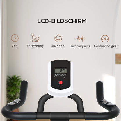 SPORTNOW Heimtrainer, leise, anpassbarer Widerstand, Pulssensor, Monitor, Blau