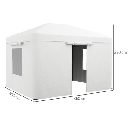 Outsunny Pavillon-Ersatzdach Ersatzvordach, wetterbeständig, 360 x 300 x 270 cm, Weiß