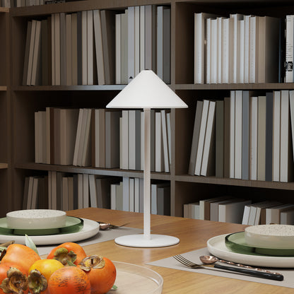 HOMCOM LED-Tischlampe mit USB-Kabel, Touchschalter, Metall, wiederaufladbar, Weiß