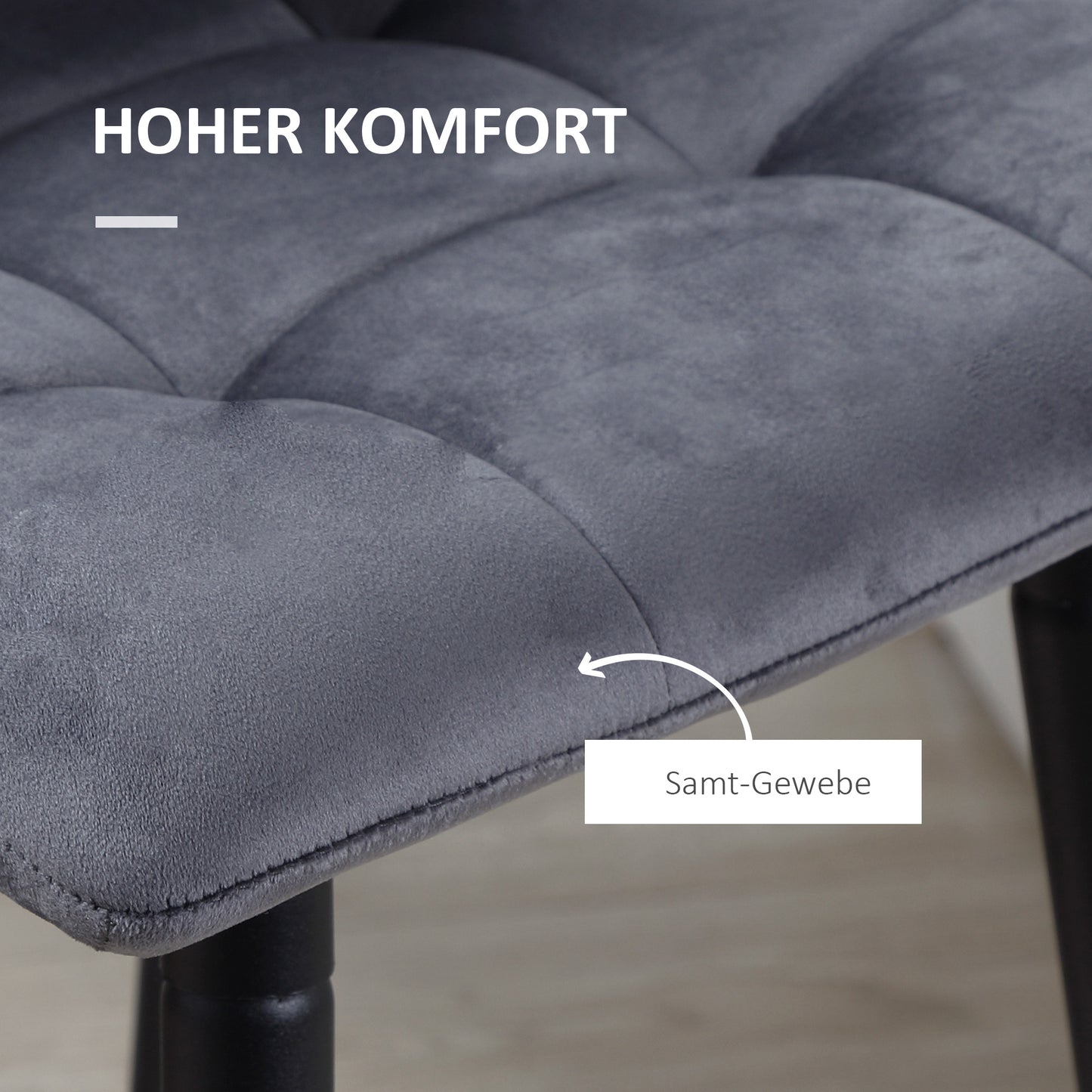 HOMCOM 2er-Set Barhocker mit Fußstütze im Retrodesign 42 cm x 47 cm x 105 cm Grau