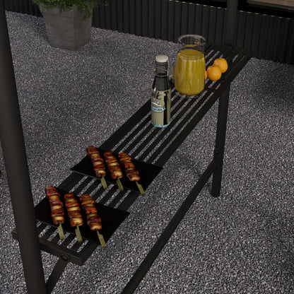 Outsunny Grillzelt Grilldach, wetterbeständig, inkl. Seitentaschen, 277 x 149 x 230 cm, Dunkelgrau