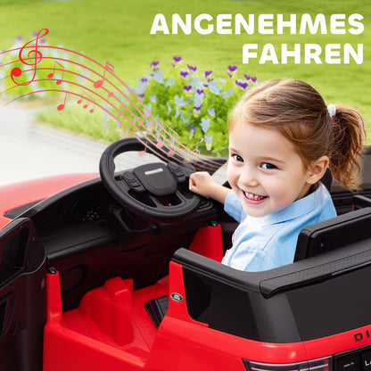 AIYAPLAY Kinder-Elektroauto, 12V Kinderfahrzeug mit Fernbedienung, LED-Lichtern, Musik und Hupe, 3-6 Jahre, Rot