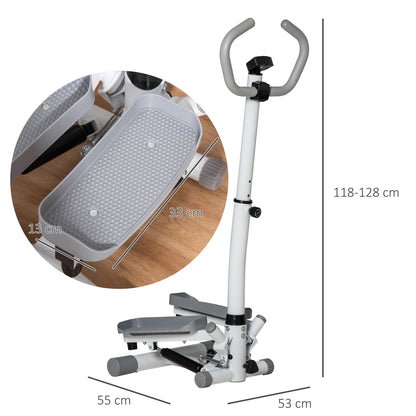 HOMCOM Stepper Heimtrainer für Zuhause mit LCD-Bildschirm einstellbare Geschwindigkeit Metall ABS 55 x 53 x 118-128 cm