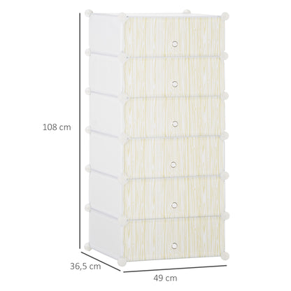 HOMCOM Modulares Regalsystem für 12 Paar Schuhe, 49 cm x 36,5 cm x 108 cm, Weiß