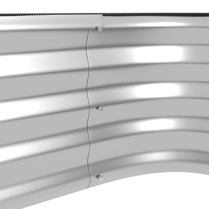 Outsunny Hochbeet aus Metall, 2 Etagen, witterungsfest, offener Boden, 120 x 90 x 30cm, Farbe: Silber