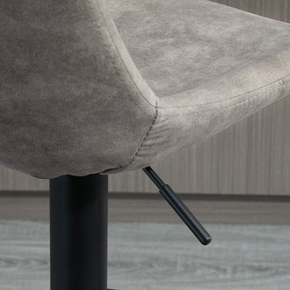 HOMCOM 2er-Set Barhocker im Retrodesign, inkl. Fußstütze, höhenverstellbar, Gaslift, Grau + Schwarz