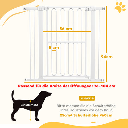 PawHut Türschutzgitter Hund، 76-104 سم Absperrgitter ohne Bohren، Treppengitter