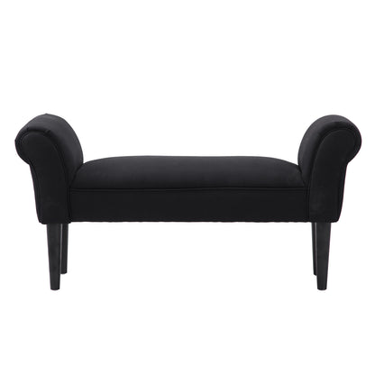 HOMCOM Sitzbank, Bettbank, zeitloses Design, weiche Polsterung, bis 130 kg, schwarz, 102 x 36 x 51 cm