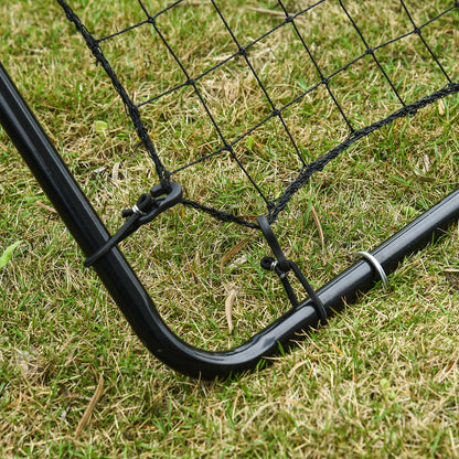HOMCOM Baseball Rebounder, Tragebar Softball Pitchback-Netz, Rückprallnetz mit Ziel Zone, verstellbarem Winkel Pitching Netz für Basebälle Softbälle, Metall, Schwarz