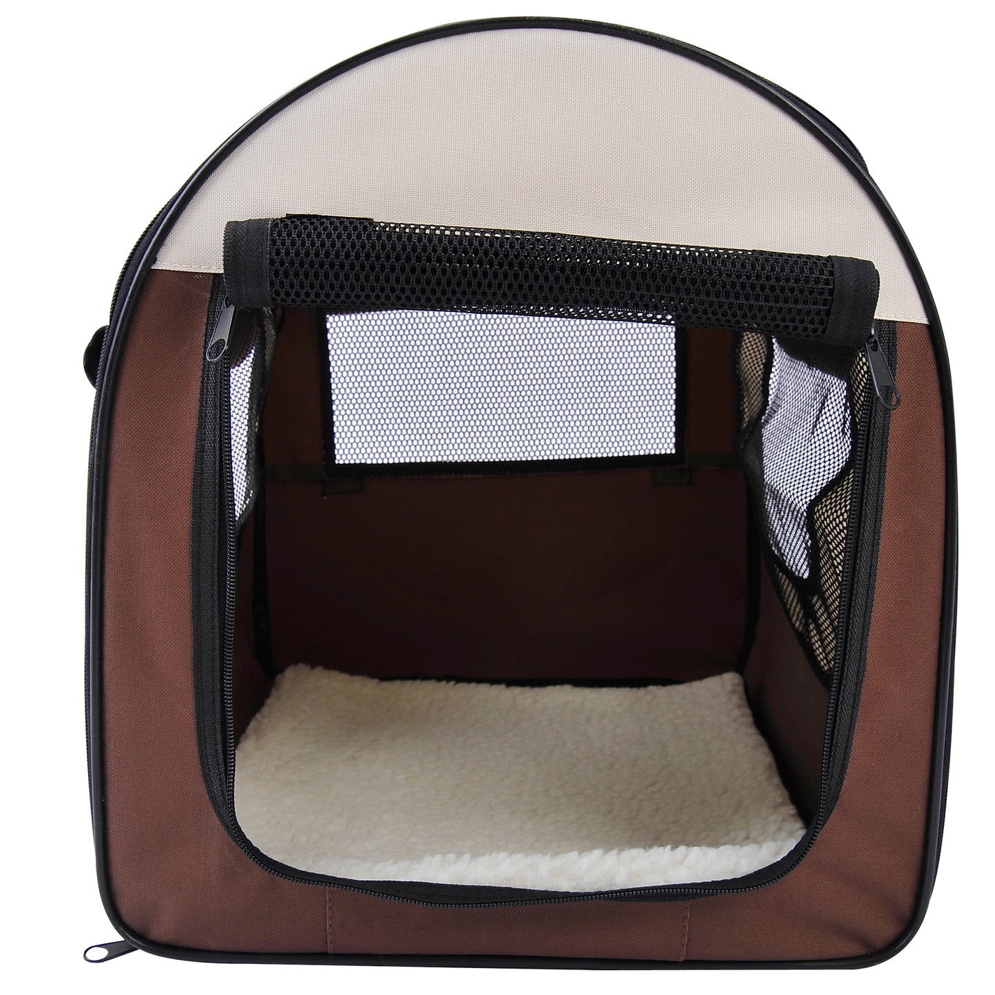 PawHut Hundebox faltbare Hundetransportbox Haustierrucksack mit Kissen Reisetasche Transportbox für Tier wasserdicht Oxfordstoff Kaffee 61 x 46 x 51 cm