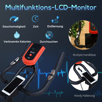 HOMCOM Indoor Cycling Bike Trainer Home Gym Fahrradtrainer Fitnessfahrrad 85 x 46 x 114 cm