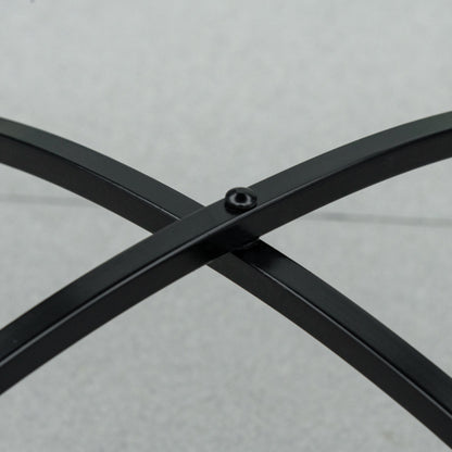 Outsunny Gartentisch Ø60 cm, Wetterfest Balkontisch aus Metall, Esstisch Outdoor, Campingtisch Beistelltisch, rund Terrassentisch für Garten Terrasse Balkon Rot+Blau+Weiß