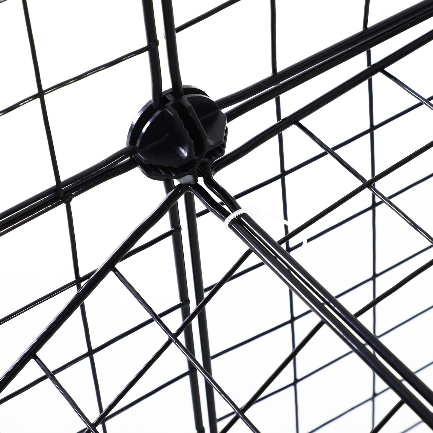 PawHut Freigehege Laufgitter DIY Welpenlaufstall Gittergehege für Kleintier aus Metallgitter Absperrgitter Kleine Haustiere Laufstall für Innen 36 Platten Schwarz 146 x 73 x 73 cm