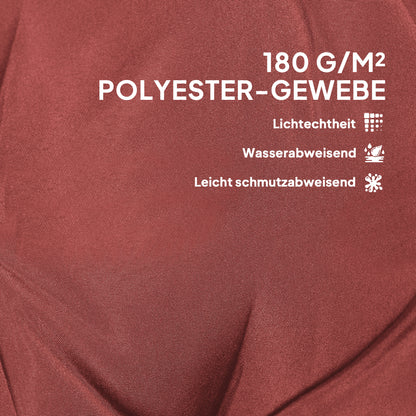 Outsunny 4er Set Sitzkissen 108 x 50 x 5 cm Stuhlkissen mit Bändern, Outdoor Indoor Sitzauflage Weinrot