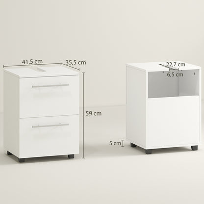 HOMCOM Badezimmerschrank، Waschbecken-Kommode mit Schublade، kompakt، Spanplatte، Weiß