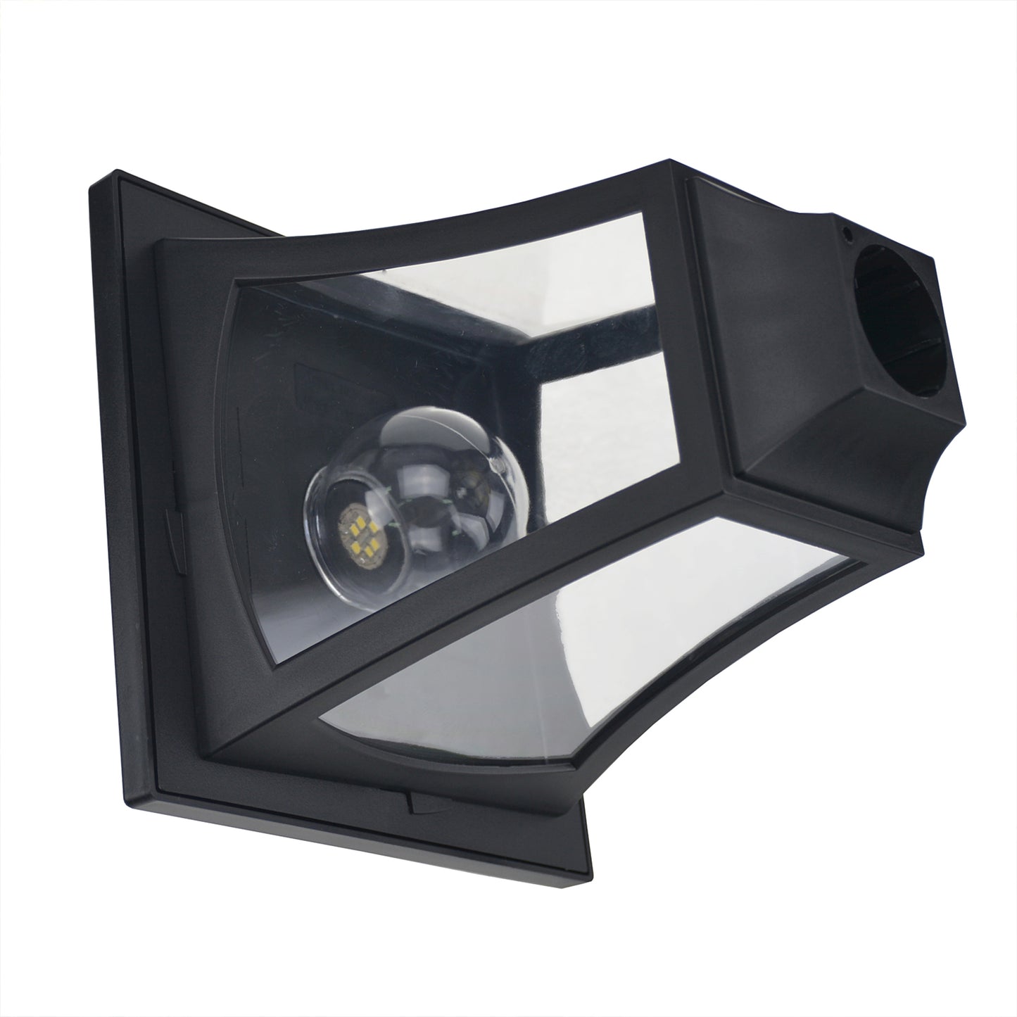 Outsunny Solar Gartenlaterne mit 3 flammig Laterne Mast aus Edelstahl Solarlaterne mit LED 120 Lumen 51,5x47x182,5cm Wegeleuchte IP44 für Garten Balkon Schwarz