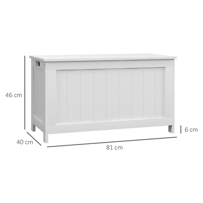 HOMCOM Aufbewahrungsbox Aufbewahrunskiste Spielzeugtruhe, MDF, 2 Griffe, 81 x 40 x 46 cm, Weiß