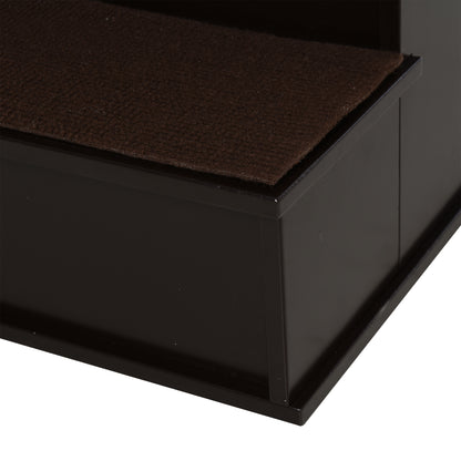 PawHut Haustiertreppe, für Hunde/Katzen, 4-stufig, Kurzplüsch, bis 30 kg, 40 x 59 x 54,2 cm, Dunkelbraun