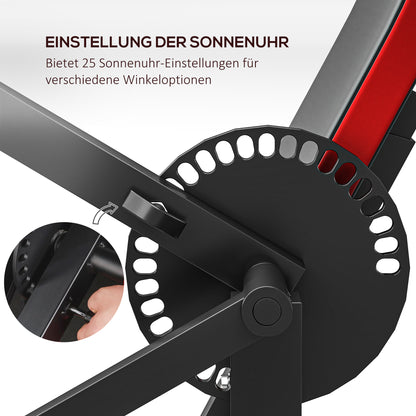 SPORTNOW Curlbank & Trizeps-Extension, 5 Sitzverstellungen, 25 Winkel, Stahl & Kunstleder, Schwarz