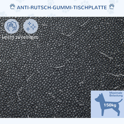 PawHut Haustierpflegetisch Haustier Trimmtisch Hunde Schertisch mit Schlingen Hundepflegetisch für Haushaltsbaden Haartrocken und Haarschneiden höhenverstellbar Schwarz