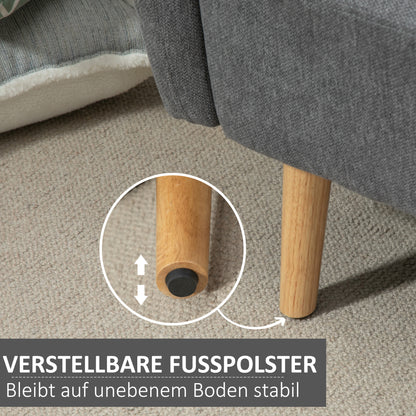 HOMCOM Sofa 2 Sitzer Couch mit 2 Wurfkissen, Kleine Loveseat mit Samtopik Modern Polstersofa für Wohnzimmer, Schlafzimmer, kleinen Raum, Grau 130 x 70 x 80 cm