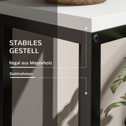 Outsunny Blumenregal, 4 Etagen, Indoor & Outdoor, Metallrahmen, 34L x 34B x 70H cm, Schwarz+Weiß