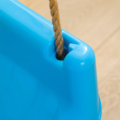 Outsunny 3-in-1 Kinderschaukel, höhenverstellbar, abnehmbare Rücklehne, für In- und Outdoor, blau+gelb, 42 x 33 x 180 cm