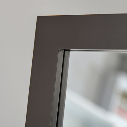 HOMCOM Standspiegel Ganzkörperspiegel Schminkspiegel Erhöhte Füße Pflegeleicht MDF Kaffee 47 x 46 x 148 cm