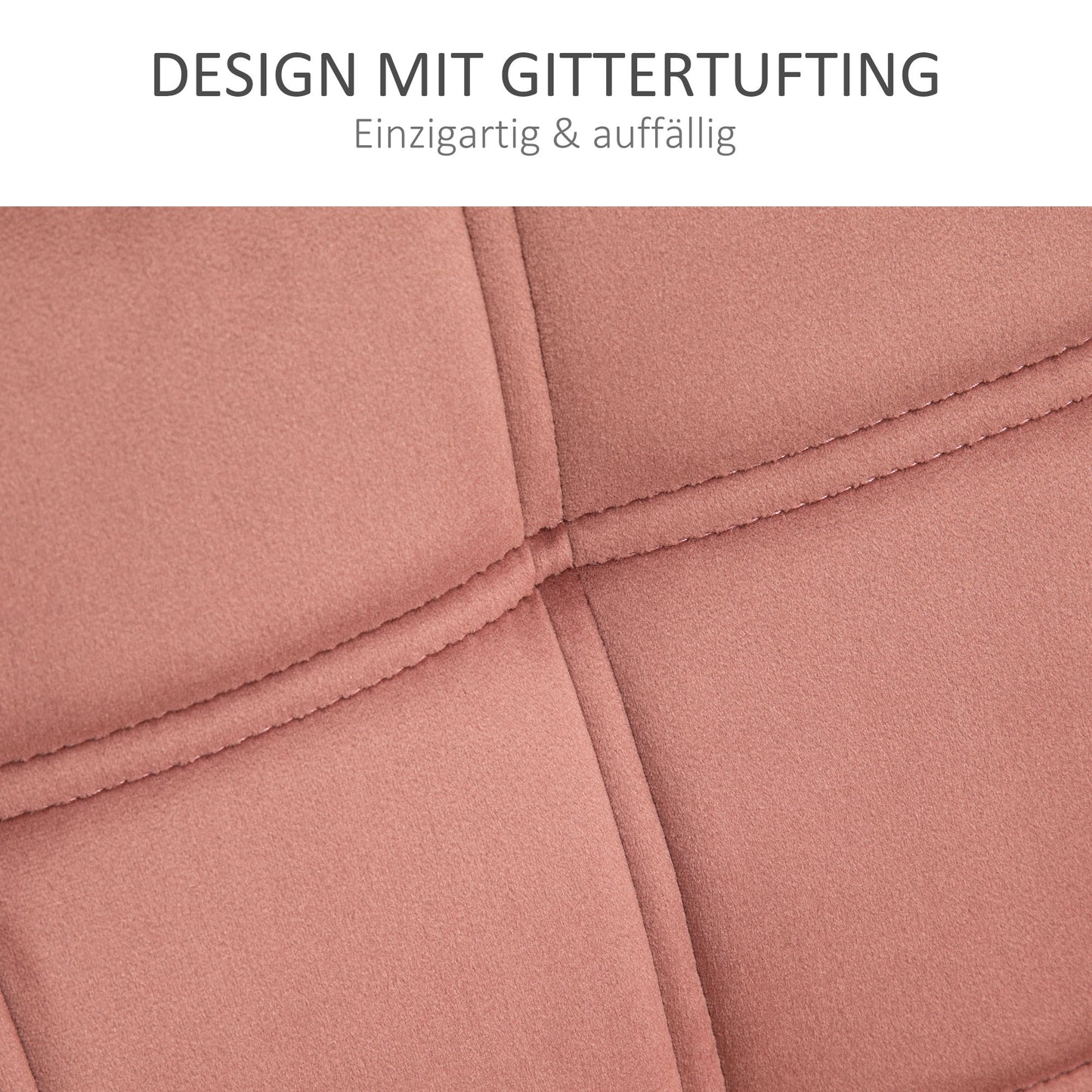 HOMCOM Polstersessel, Akzentsessel, Skandi Design, Samtoptik, bis 120 kg, Kautschukholzbeine, Rosa