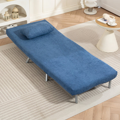 HOMCOM Polstersessel mit Bettfunktion، 3-in-1 Design، Schlafsessel، Gästebett، Stoffbezug، mit Kissen، Blau