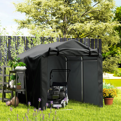 Outsunny Garagenzelt, wasserdicht Zeltgarage mit Tür, UV-beständig 220 x 157 x 165 cm Schwarz