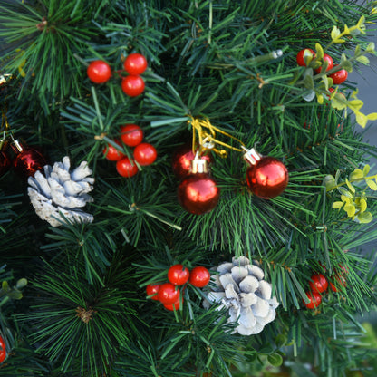 HOMCOM 2-er Set Weihnachtsbäume، Künstlicher Mini-Christbaum mit LED-Lichtern، Kunststoff، Metall، Ø33 x 75 cm، Grün