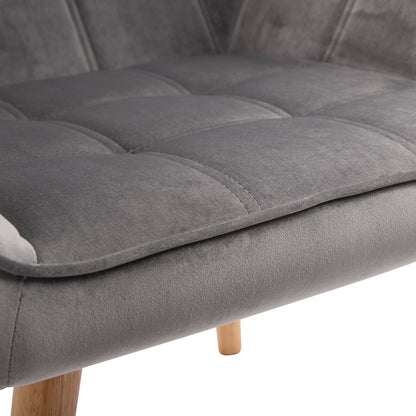 HOMCOM Relaxsessel Skandidesign Lesesessel Akzentsessel, Steppung, 67cm x 61,5cm x 71cm. Grau