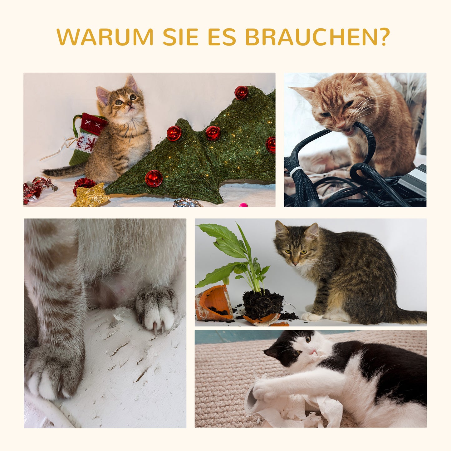 PawHut Kratzbaum mit Katzenhaus, Sisal-Kratzsäulen, waschbare Kissen, 100,5H x 57L x 37B cm, Weiß/Natur